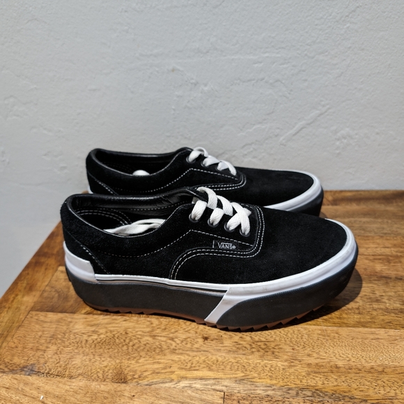 Vans UA Era stacked suede trainers in black & gum - Picture 7 of 8